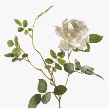 Silk rose spray BEATA, cream, 30"/75cm