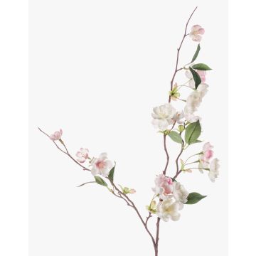 Artificial ornamental peach spray CAMILLES, light pink-white, 31"/80cm