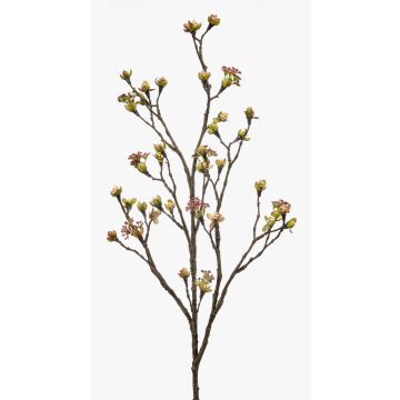 Artificial maple spray LIUVA with flowers, light pink, 4ft/110cm