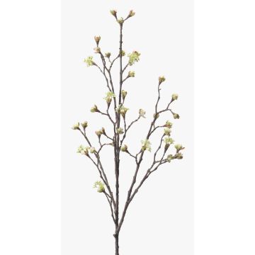 Artificial maple spray LIUVA with flowers, cream, 4ft/110cm