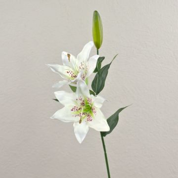 Artificial tiger lily spray EMIKO, white, 26"/65cm