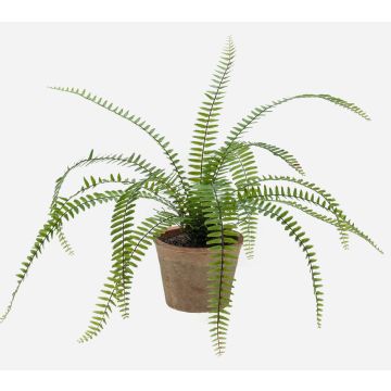 Artificial sword fern GARIBALDI in terracotta pot, green, 24"/60cm