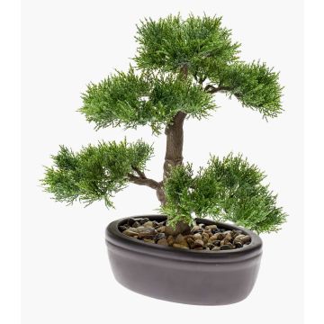 Artificial Bonsai Cedar BERTOLT in planter, 12"/30cm
