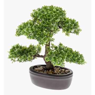 Artificial Bonsai Ficus HESPER in planter, 12"/30cm