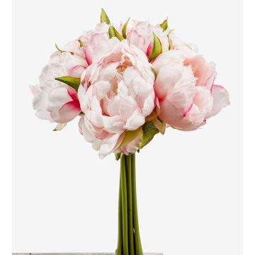 Silk peony bouquet WILO, light pink, 10"/25cm