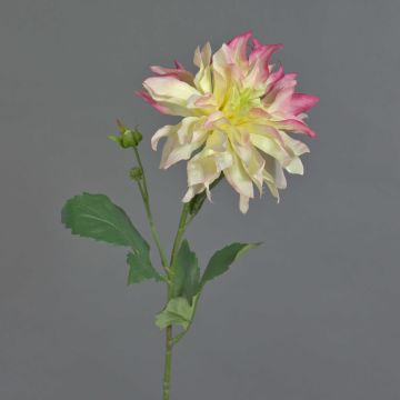 Artificial flower dahlia CINTHIA, light pink-white, 24"/60cm