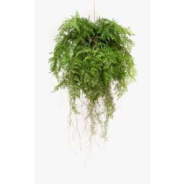 Artificial hanging basket with Boston fern NILO, soil ball, roots, 30"/75cm, Ø22"/55cm