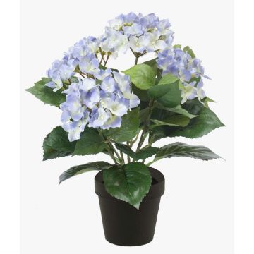 Fake flower hydrangea LAIDA, light blue, 14"/35cm, Ø2.8"x3.9"/7x10cm