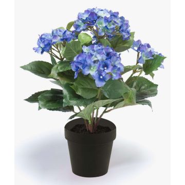 Fake flower hydrangea LAIDA, blue, 14"/35cm, Ø2.8"x3.9"/7x10cm