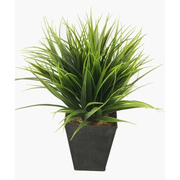 Plastic reed grass ARIANO in zinc pot, green, 12"/30cm