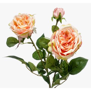 Artificial rose spray CALISTA, cream-pink, 24"/60cm