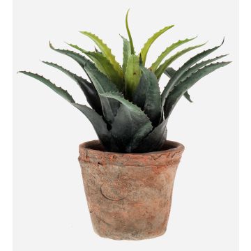 Plastic agave SEDA in terracotta pot, green, 8"/20cm, Ø10"/25cm