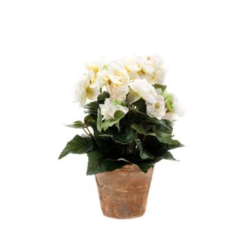Artificial begonia DOBRADA in terracotta pot, cream, 10"/25cm Artificial begonia DOBRADA in terracotta pot, cream, 10"/25cm