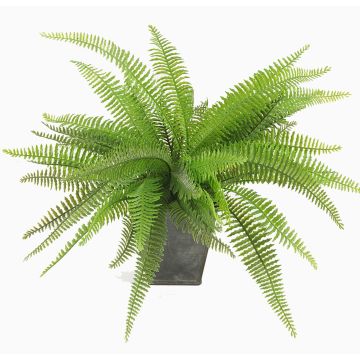 Plastic Boston fern REMY in zinc pot, green, 12"/30cm