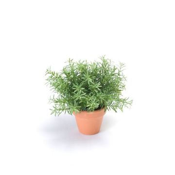 Artificial rosemary JOSHUA in clay pot, green, 9"/23cm, Ø7"/17cm