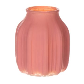 Small glass table vase AMORY, antique pink matt, 6"/16cm, Ø5.4"/13,8cm