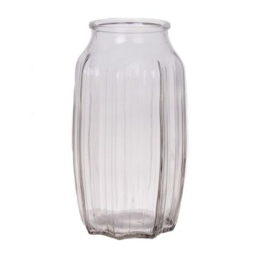 Small glass table vase AMORY, clear, 9"/22cm, Ø4.7"/12cm