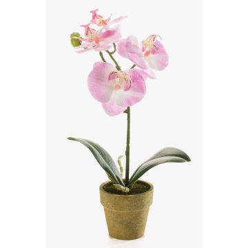 Artificial Phalaenopsis orchid SETH in decorative pot, light pink, 10"/25cm