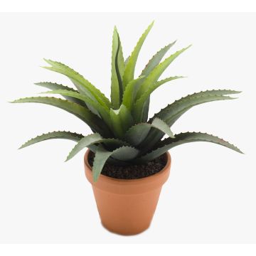 Plastic agave SEDA in terracotta pot, green, 10"/25cm, Ø10"/25cm