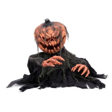 Halloween decoration pumpkin zombie ROVIGO, sound function, LEDs, 50cm