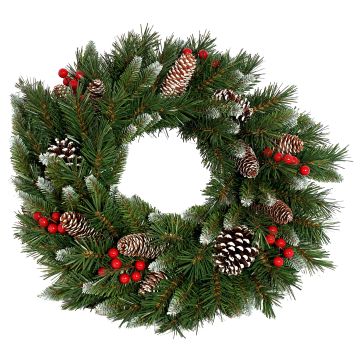 Artificial fir wreath MARLIES hardly inflammable, snow-covered, Ø20"/50cm Artificial fir wreath MARLIES hardly inflammable, snow-covered, Ø20"/50cm