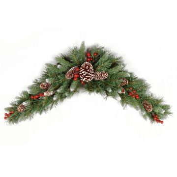 Artificial doorway arch of fir / table runner MARLIES, crossdoor, hardly inflammable, snow-covered, 3ft/90cm Artificial doorway arch of fir / table runner MARLIES, crossdoor, hardly inflammable, snow-covered, 3ft/90cm