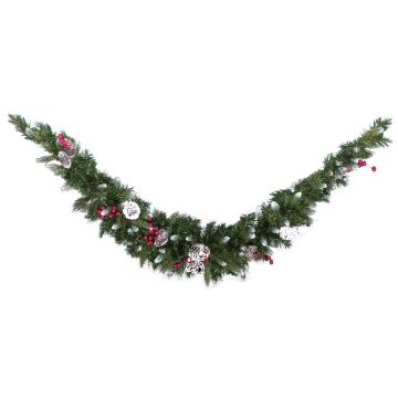 Artificial fir garland MARLIES, hardly inflammable, snow-covered, 6ft/180cm Artificial fir garland MARLIES, hardly inflammable, snow-covered, 6ft/180cm