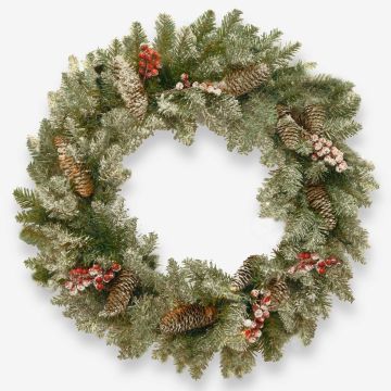 Artificial winter wreath RAVENNA with cones, snow-covered, Ø20"/50cm