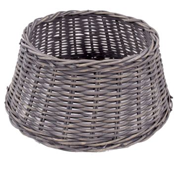 Christmas tree basket MACARIO made of rattan, grey, 10"/26cm, Ø24"/60cm Christmas tree basket MACARIO made of rattan, grey, 10"/26cm, Ø24"/60cm