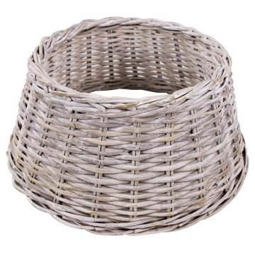 Christmas tree basket MACARIO made of rattan, white limed, 10"/26cm, Ø24"/60cm Christmas tree basket MACARIO made of rattan, white limed, 10"/26cm, Ø24"/60cm