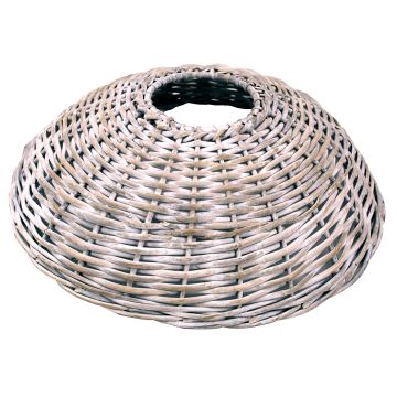 Christmas tree basket JERICHO made of rattan, white limed, 7.1"/18cm, Ø24"/62cm