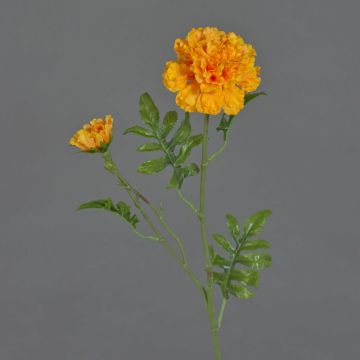 Artificial marigold ASTIE, orange, 24"/60cm, Ø2"-3.5"/5-9cm