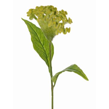Artificial cockscomb ANUBIS, green-yellow, 24"/60cm, Ø5.1"/13cm