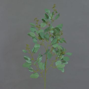 Artificial eucalyptus spray COBAR with flowers, crossdoor, green, 26"/65cm