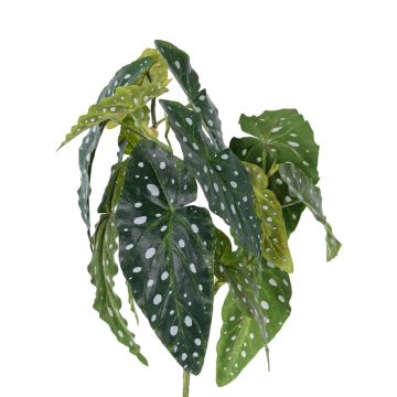 Artificial polka dot begonia HANSE on spike, green-white, 16"/40cm Artificial polka dot begonia HANSE on spike, green-white, 16"/40cm