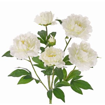 Artificial peony bush LYANA, spike, white, 18"/45cm, Ø12"/30cm