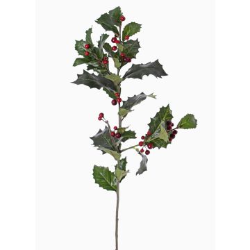 Artificial holly branch TIBAR with berries, green, 30"/75cm Artificial holly branch TIBAR with berries, green, 30"/75cm