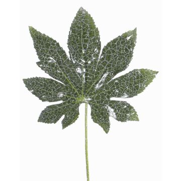 Artificial aralia leaf HERRO, glitter, green, 8"/20cm Artificial aralia leaf HERRO, glitter, green, 8"/20cm