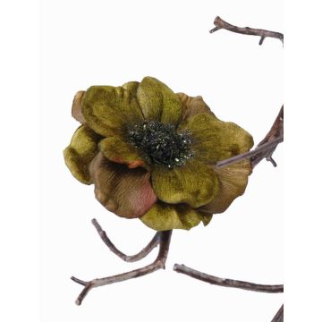 Artificial anemone GORO on clip, olive green, Ø4.3"/11cm Artificial anemone GORO on clip, olive green, Ø4.3"/11cm