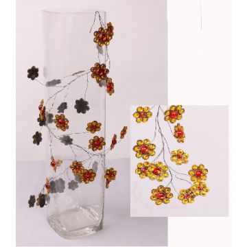 Garland with flower motif DANDY, orange-yellow, 3ft/90cm