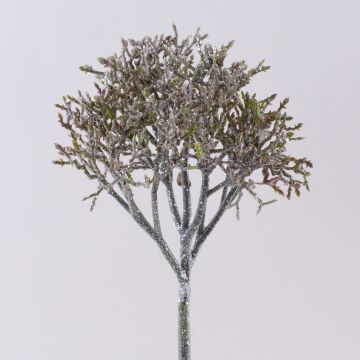 Artificial coral branch NADINA, glitter, silver-brown, 18"/45cm