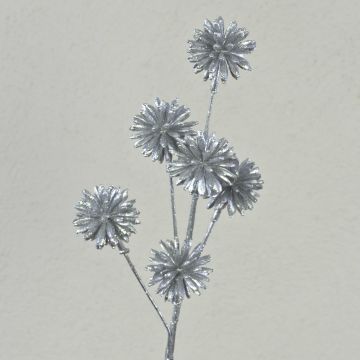 Artificial cornflower BIRNA, glitter, silver, 22"/55cm, Ø2"/5cm Artificial cornflower BIRNA, glitter, silver, 22"/55cm, Ø2"/5cm