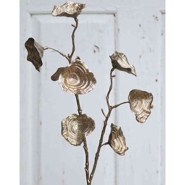 Artificial ginkgo branch ARWID with glitter, champagne, 22"/55cm Artificial ginkgo branch ARWID with glitter, champagne, 22"/55cm