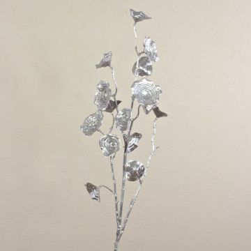 Artificial ginkgo branch ARWID with glitter, silver, 3ft/105cm Artificial ginkgo branch ARWID with glitter, silver, 3ft/105cm