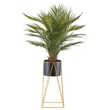 Plastic palm tree Areca WILSON in metal pot, with stand, 4ft/110cm Plastic palm tree Areca WILSON in metal pot, with stand, 4ft/110cm