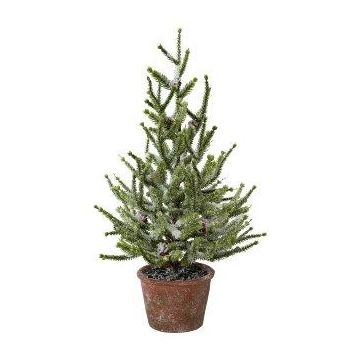 Decorative tree Spruce MALKE in decorative pot, snow-covered, 22"/55cm