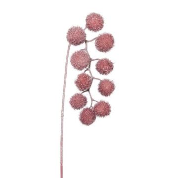 Decorative branch Plane tree FLERMO with fruits, hanging, frosted, dusky pink, 24"/60cm Decorative branch Plane tree FLERMO with fruits, hanging, frosted, dusky pink, 24"/60cm