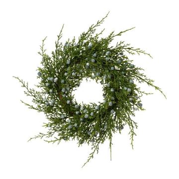 Decorative juniper wreath FAPLO with berries, green, Ø12"/30cm Decorative juniper wreath FAPLO with berries, green, Ø12"/30cm