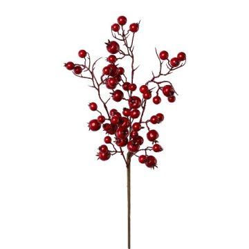 Artificial branch Japanese rose FRULKE with rose hips, red, 16"/40cm Artificial branch Japanese rose FRULKE with rose hips, red, 16"/40cm