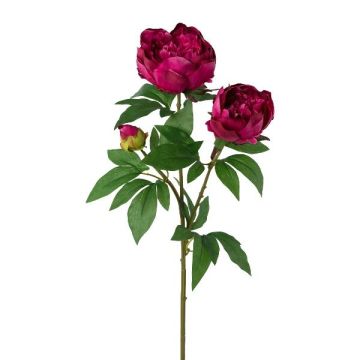 Decorative branch Peony SLORVE, cerise, 28"/70cm